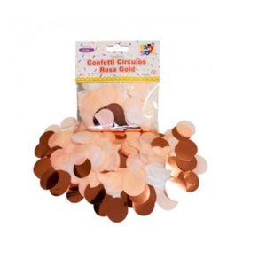 CONFETTI CIRCULOS ROSA GOLD X BOLSA X 15 GR