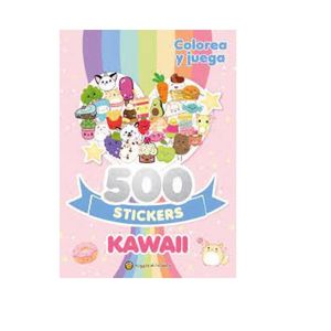 LIBRO PARA COLOREAR CON STICKERS 500 KAWAII X UNIDAD