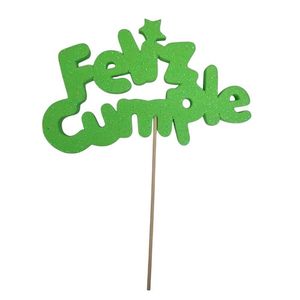 PINCHE FELIZ CUMPLE MINUSCULA VERDE X UNIDAD