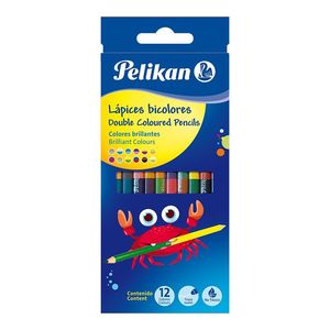 LAPIZ "PELIKAN" BICOLOR 24 COLORES X EST 12 UNID