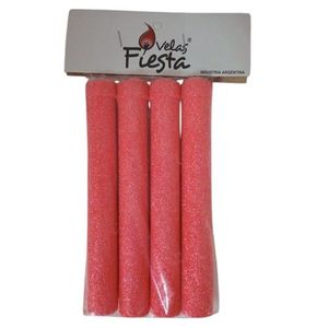 VELAS BENGALA CON GIBRE NARANJA X 4 UNIDADES