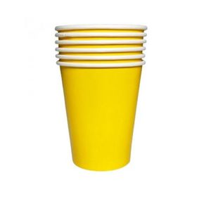 VASO DE POLIPAPEL LAMINADO AMARILLO X 6 UNI