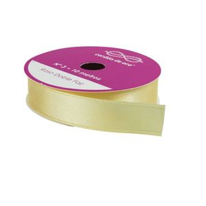 CINTA RASO DOBLE FAZ AMARILLO PASTEL 15MM X 10MTS X UN