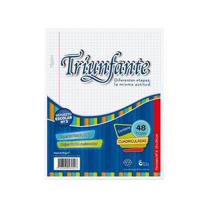 REPUESTO ESCOLAR TRIUNFANTE N° 3 CUADRICULADO X 48 HJS