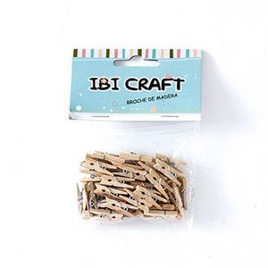 BROCHES DE MADERA NATURAL 35MM X 50 UNIDADES