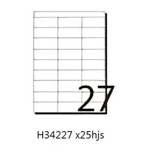 ETIQUETAS A4 "HUSARES" 7,00 X 3,10CM 27 ETI X 25HJS -34227-