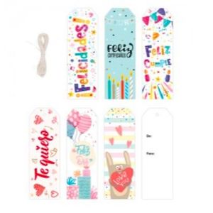 ETIQUETAS PARA REGALOS SURTIDAS 4X12 PAQ X 18 UNID