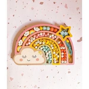 SET PARA ARMAR 187 CUENTAS DE MADERA ARCO IRIS X UNID