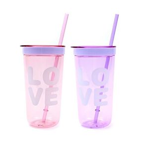 VASO PLAST INFANTIL C/ LENTEJUELAS 450ML X UNI