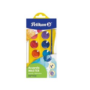 ACUARELA INFANTIL "PELIKAN" JUNIOR C/ PINCEL 12 PAST X UNIDAD