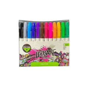 MARCADORES PIZZINI URBAN 12 COLORES CREATIVO