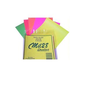 PAPEL GLACE FLUO 10 X 10 SOBRE X 10HJS