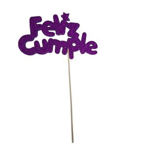 PINCHE FELIZ CUMPLE MINUSCULA VIOLETA X UNIDAD