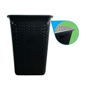 CESTO RECTANGULAR T/ RATAN NEGRO C/ TAPA 57X43X33CM APROX