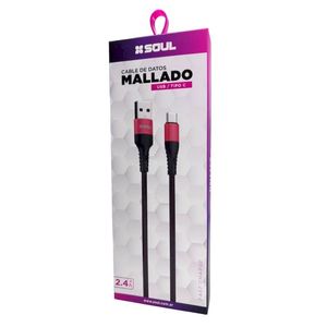 CABLE DE DATOS SOUL MALLADO USB-MATCRO USB-A / USB-C 2.4A