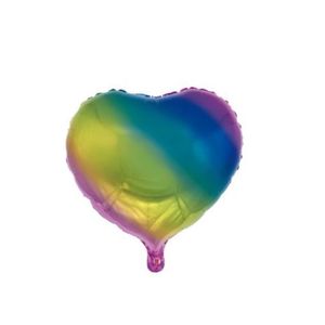 GLOBO METALIZADO CORAZON MULTICOLOR 45CM APTO HELIO X UNI