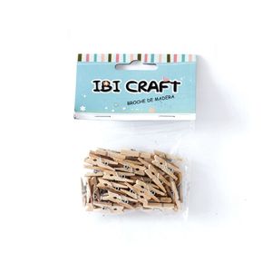 BROCHES DE MADERA NATURAL 25MM X 50 UNIDADES