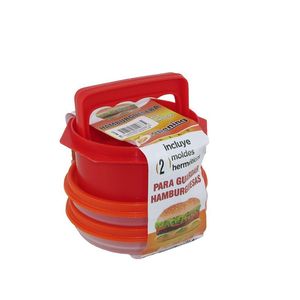 MOLDE PARA HAMBURGUESA + 2 MOLDES HERMÉTICOS X UNIDAD