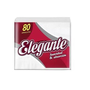 SERVILLETAS "ELEGANTE" 32 X 32 X PAQ. 80 BLANCA X UNIDAD