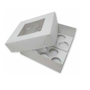 CAJAS CUP CAKE C/ VENTANA PARA 12 "STAR" X UNIDAD