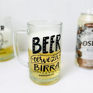 CHOPP DE VIDRIO CERVEZA BEER "WM" X UNIDAD