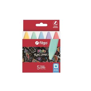 TIZAS JUMBO "FILGO" PINTO PASTEL ESTUCHE X 5
