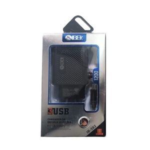 CARGADOR RAPIDO 3 SALIDAS 5.8A IBEK IB-582 NEGRO X UNIDAD