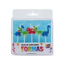 VELAS FORMAS SET DINOS X 5 PIEZAS