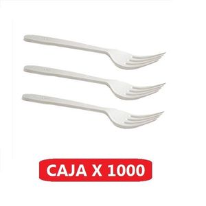 TENEDORES BLANCOS "CLAU" REFORZADOS X CAJA 1000 UNIDADES