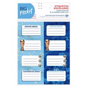 ETIQUETAS ESCOLARES CAMPEONES X 16 UNIDADES