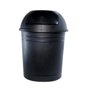 CESTO PLASTICO "LIGGO" NEGRO 12LTS TAPA VAIVEN X UNIDAD