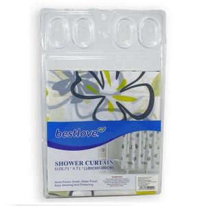 CORTINA DE BAÑO PLASTICA 180X180 SURTIDO DISEÑOS X UNI