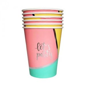 VASOS DE POLIPAPEL LETS PARTY 266CC X 6 UNID