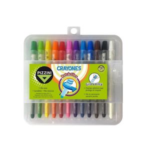 CRAYONES "PIZZINI" RETRACTILES 12,3 X 1CM LAVABLE X 12