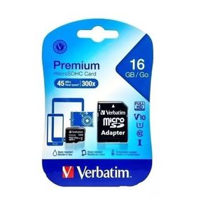 MEMORIAS MICRO SD 16GB VERBATIM C/ ADAPTADOR X UNIDAD