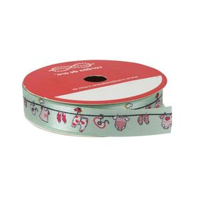 CINTA ESTAMPADA BABY SHOWER ROSA 15MM X 10 MT X UN