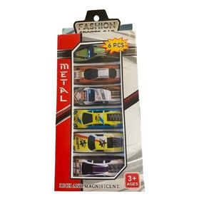 SET 6 AUTOS METAL CAJA EXHIBIDORA X UNID