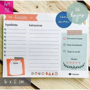 BLOCK "IMAGINER" RECETA C/ IMAN Y UTENSILLO X UNIDAD