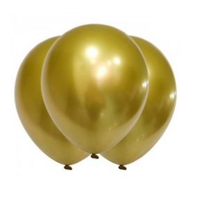 GLOBOS "GLOBBY" CROMO PLATINO DORADO X 10 UNI