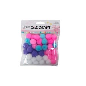 POMPONES 20MM COLOR PASTEL SURTIDOS X PAQ 50 UNID