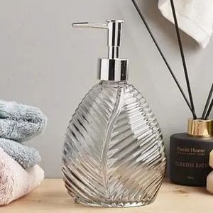 DISPENSER DE JABON DE VIDRIO FRACETADO 20CM X UN