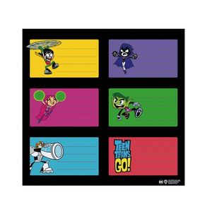 ETIQUETAS ESCOLARES JOVENES TITANES 12 UNI X BLISTER