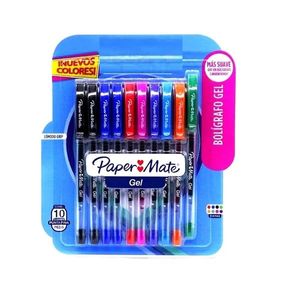 BOLIGRAFOS PAPER MATE GEL 0.6 COLORES X 10 UNI