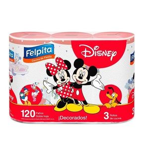 ROLLOS DE COCINA "FELPITA" DISNEY DECO 40 PAÑOS X PAQ 3 UNID